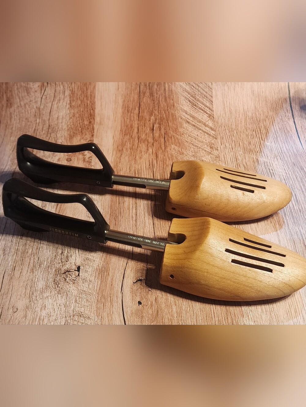 Vintage Florsheim Classic Wooden Shoe Trees with Black Handles - Men’s Accessory